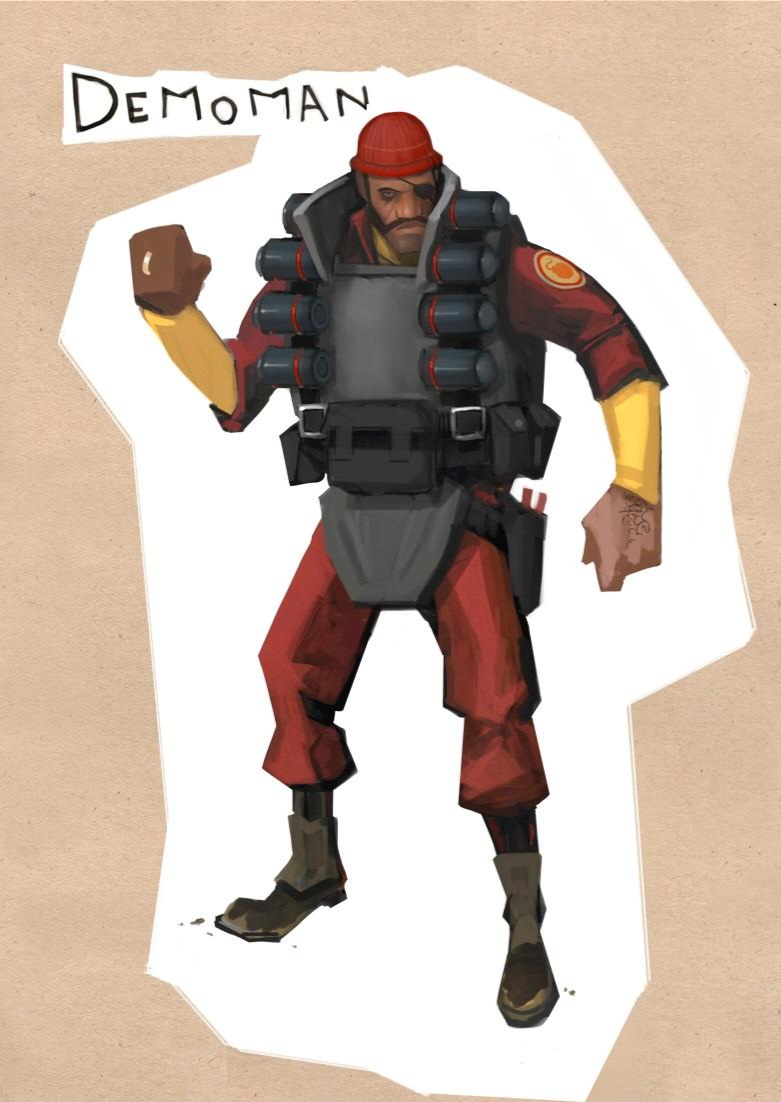 The RED concept art Demoman.