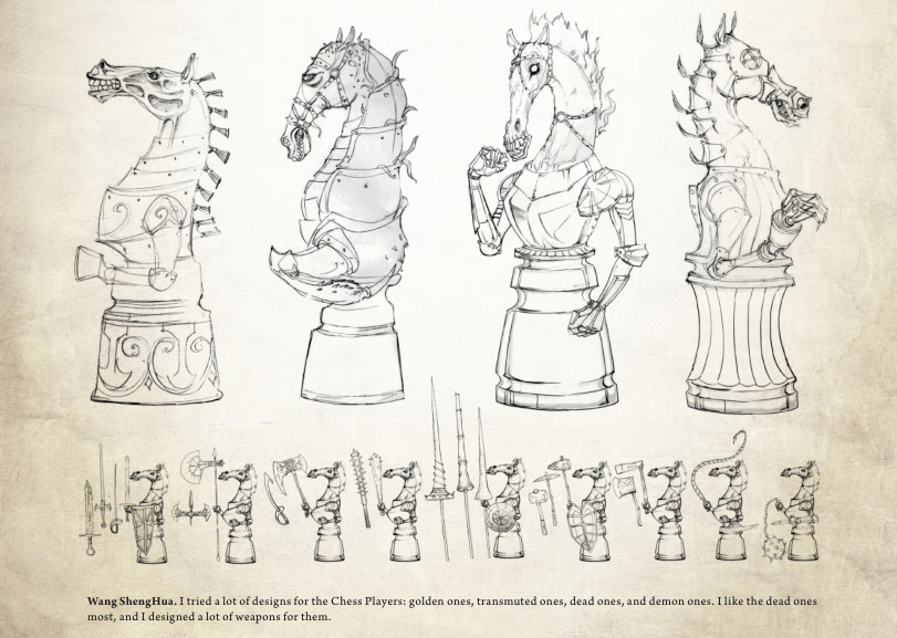 Red Knight chess pieces. Red Knight chess pieces.