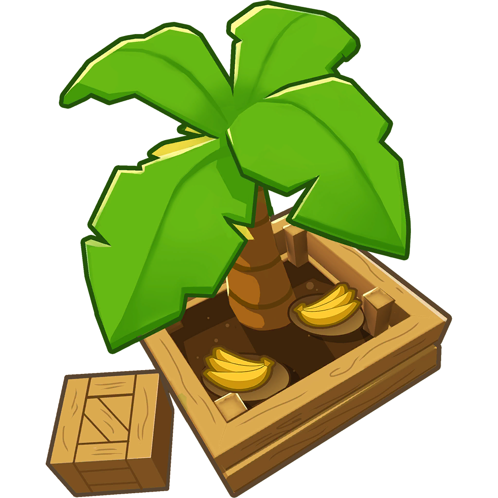 Unused version of 0-0-1 Banana Farm Tower Icon, shows some Major differences such as two dropped bananas inside the farm, and a box to the left of the farm instead of two boxes, one on each side.