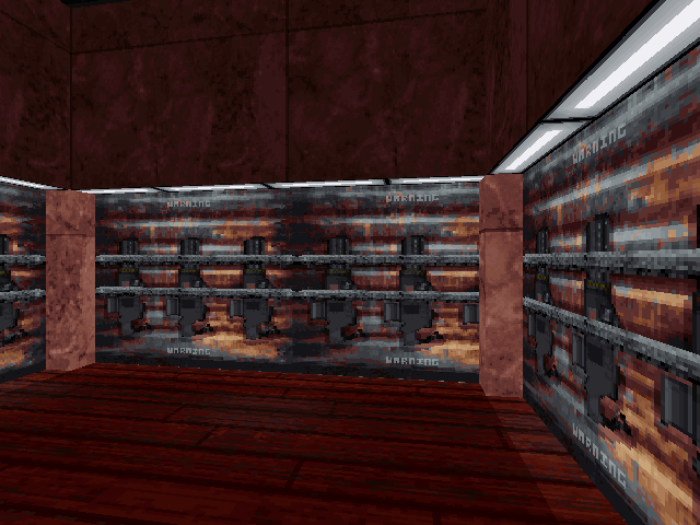 Weapon racks inside the secret room. Weapon racks inside the secret room.