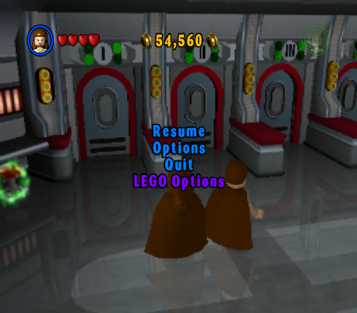 "LEGO Options" in the pause menu.