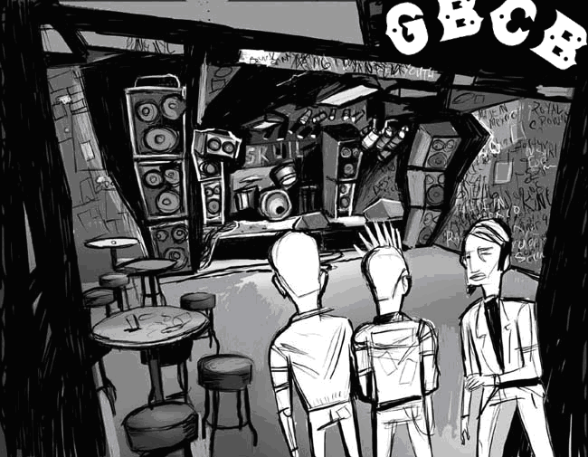 Small club concept, and a nod to the real-life CBGB in New York City
