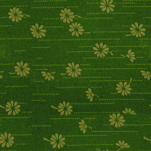 Green Floral Fabric Material