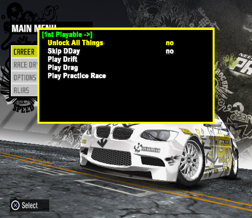 NFSPS-PS2-DebugMenu1stPlayable.png