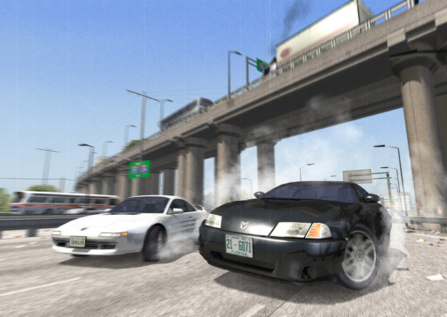 Concept art depicting the Venom SX and the Thunderbolt GT racing on what looks like the Interstate. Concept art depicting the Venom SX and the Thunderbolt GT racing on what looks like the Interstate.