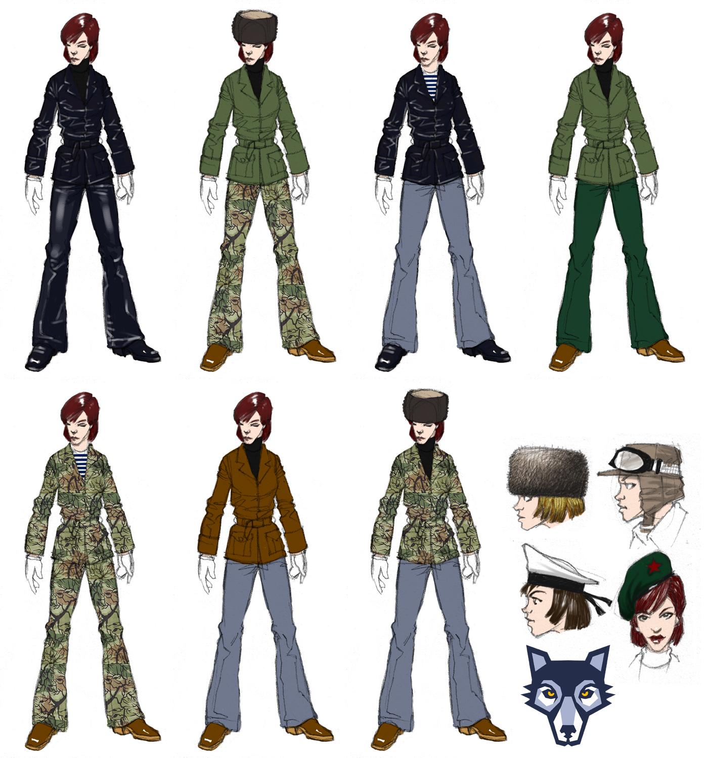 Concept art of female Volk mercenaries.