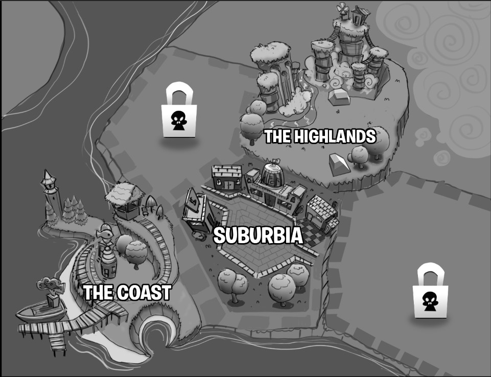A concept for a town system. A concept for a town system.