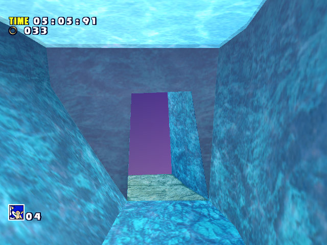 Part of Big's path in the small pool in Act 2. A layer of ice prevents Sonic from going here normally. Part of Big's path in the small pool in Act 2. A layer of ice prevents Sonic from going here normally.