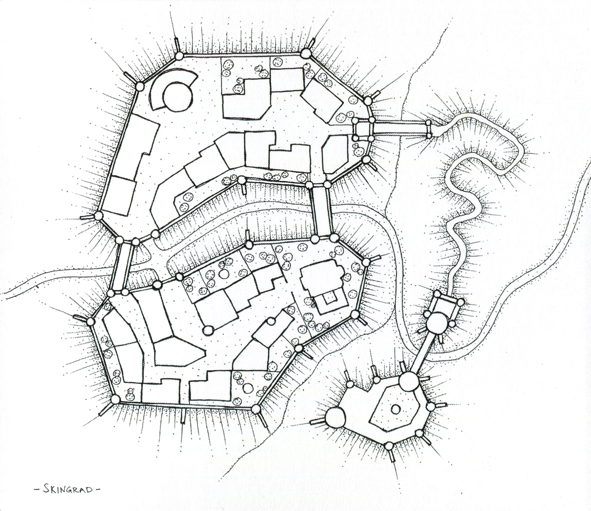 Concept art, city outline. Concept art, city outline.