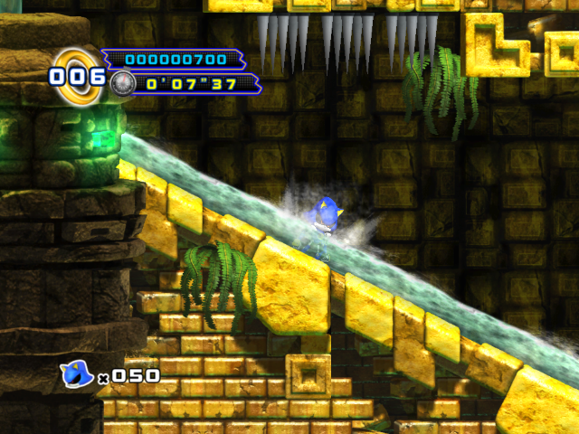 Metal Sonic lacks proper animation for the water slides.