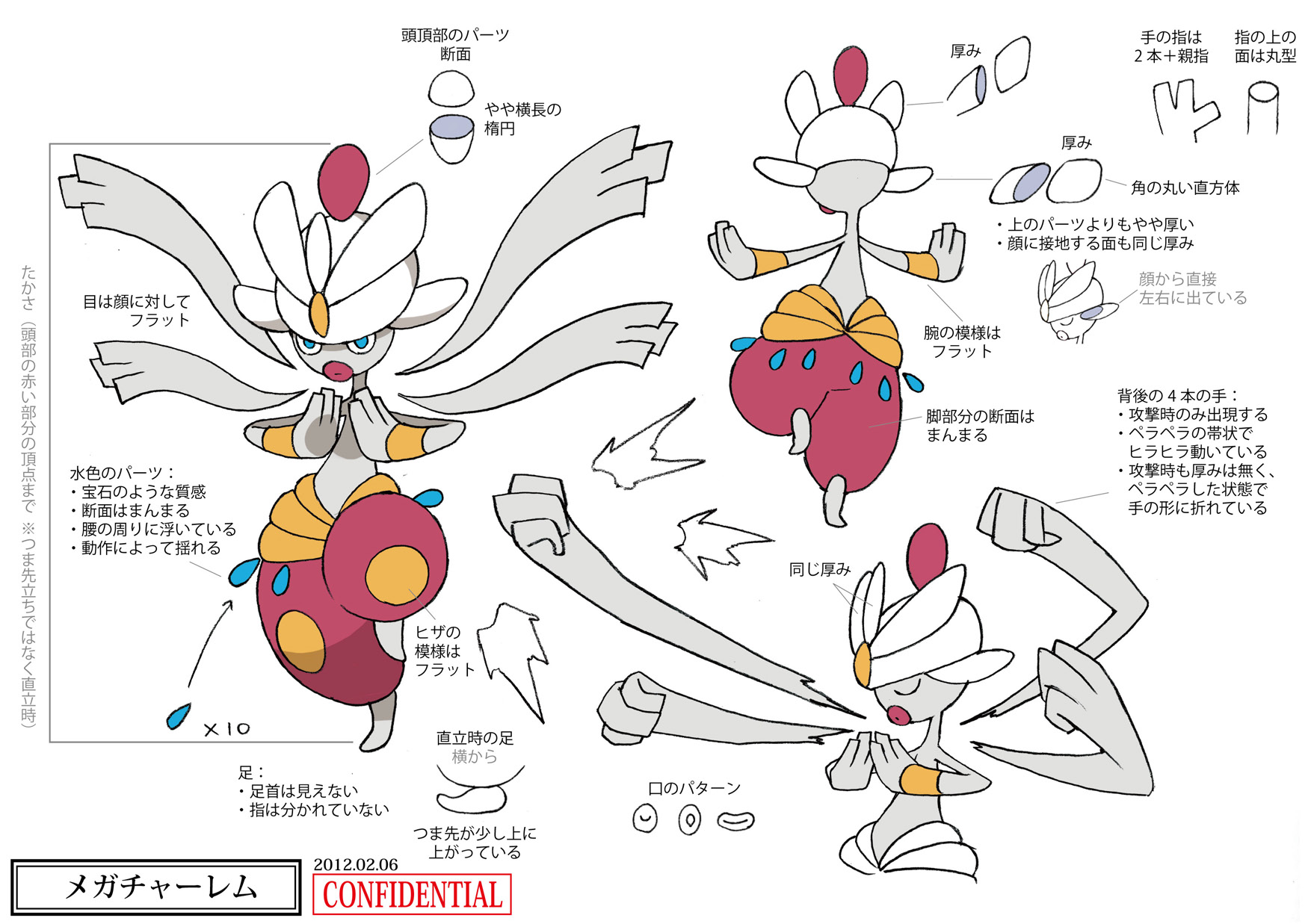 PokeXY_ConceptArt_メガチャーレム_三面図.png