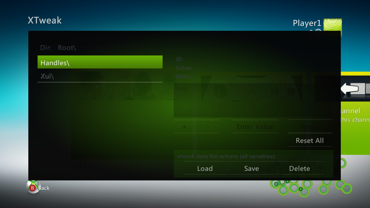 XTweak menu XTweak menu