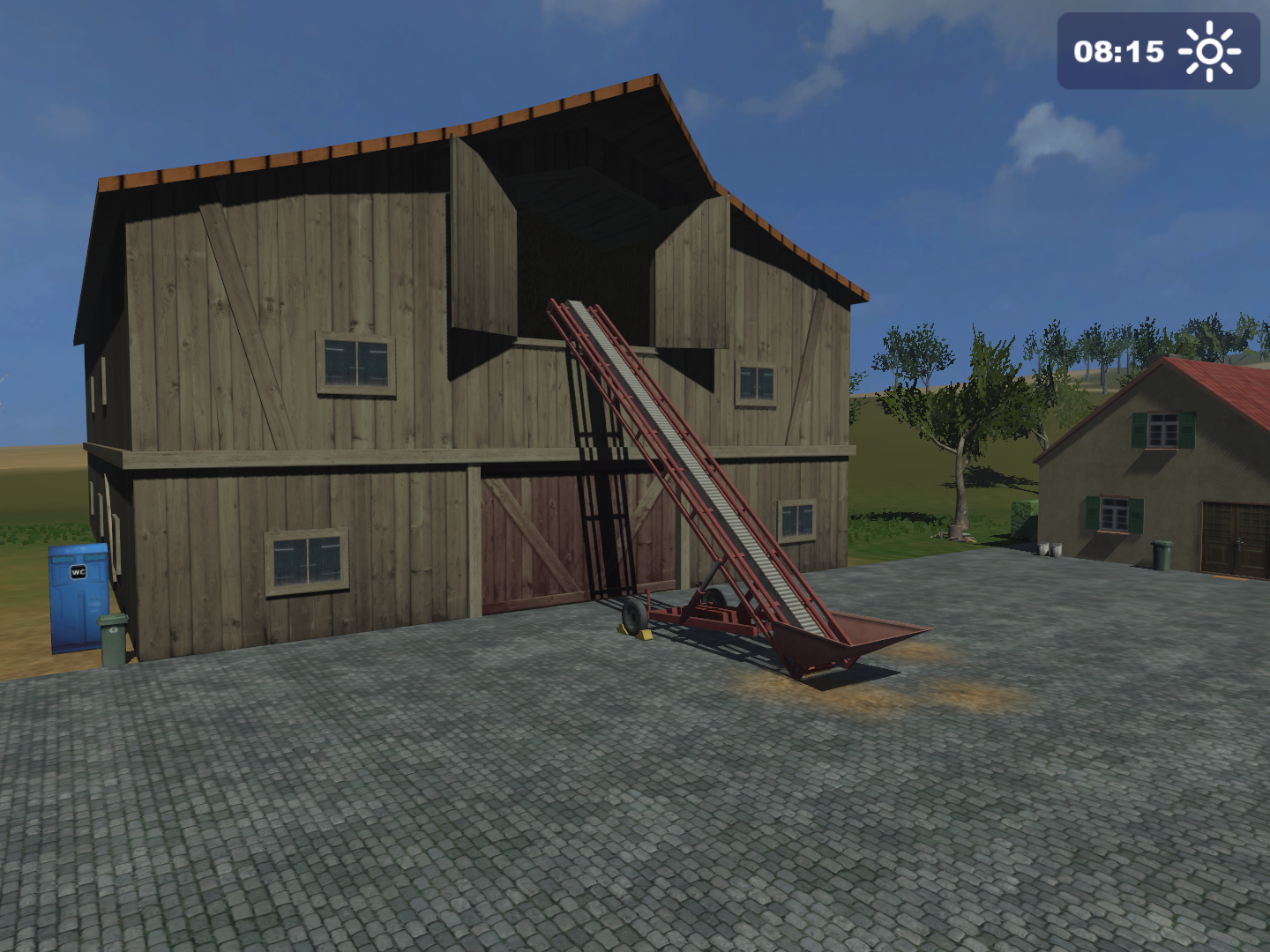 The second one is the last saved camera frame in GIANTS Editor. This camera is located in different positions throughout the game's various releases. Pictured here is the said camera view from the 1.1 version of the game.