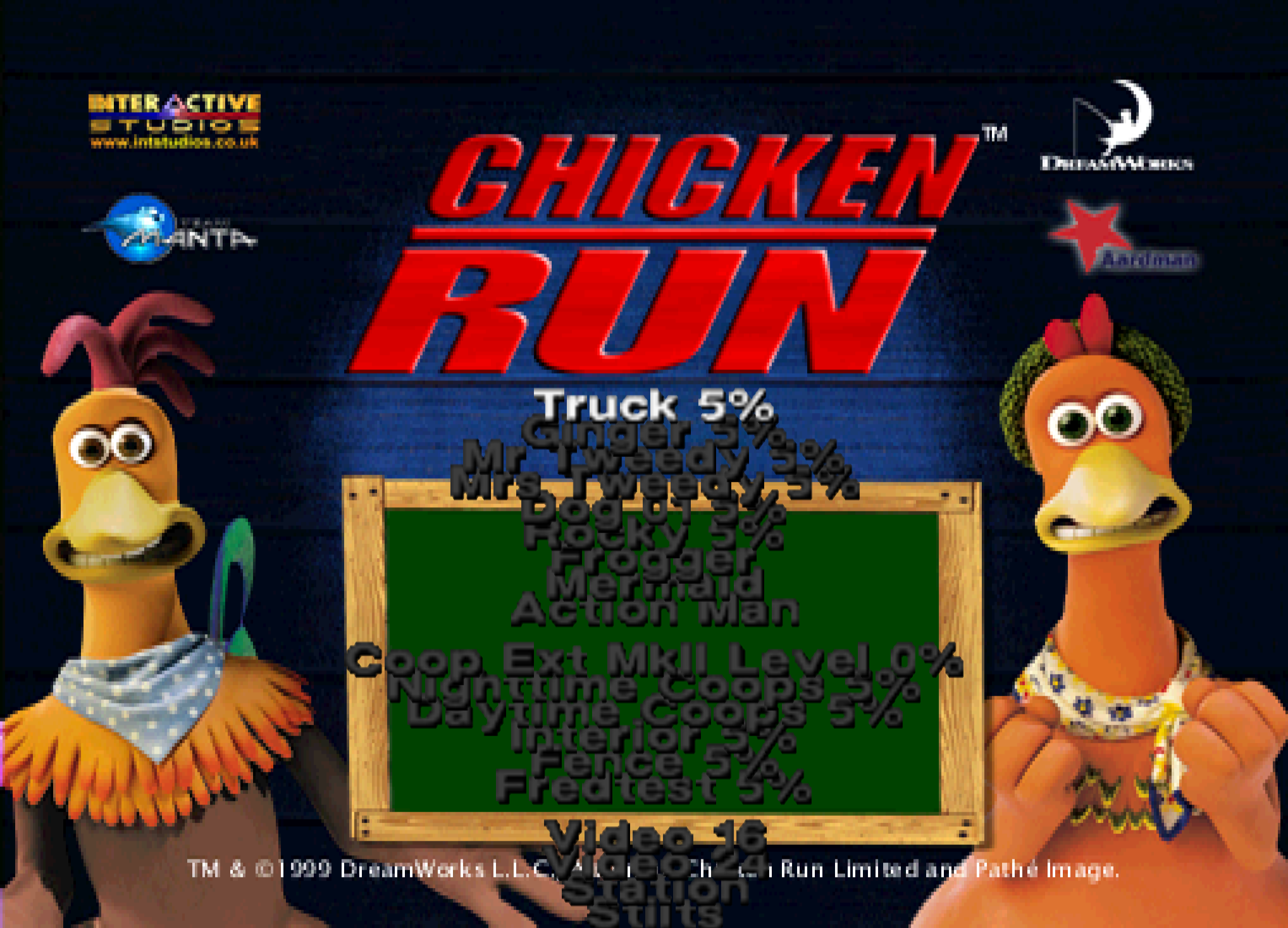 Menu Screen Menu Screen
