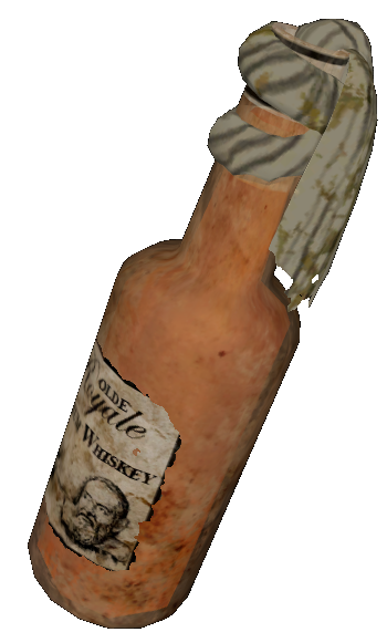 Molotov cocktail weapon, based on the (large) whiskey bottle's assets. Molotov cocktail weapon, based on the (large) whiskey bottle's assets.