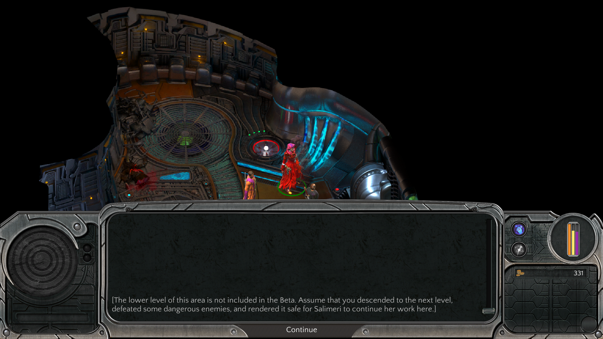 The Fifth Eye - Lower area not included in beta message, auto skipped