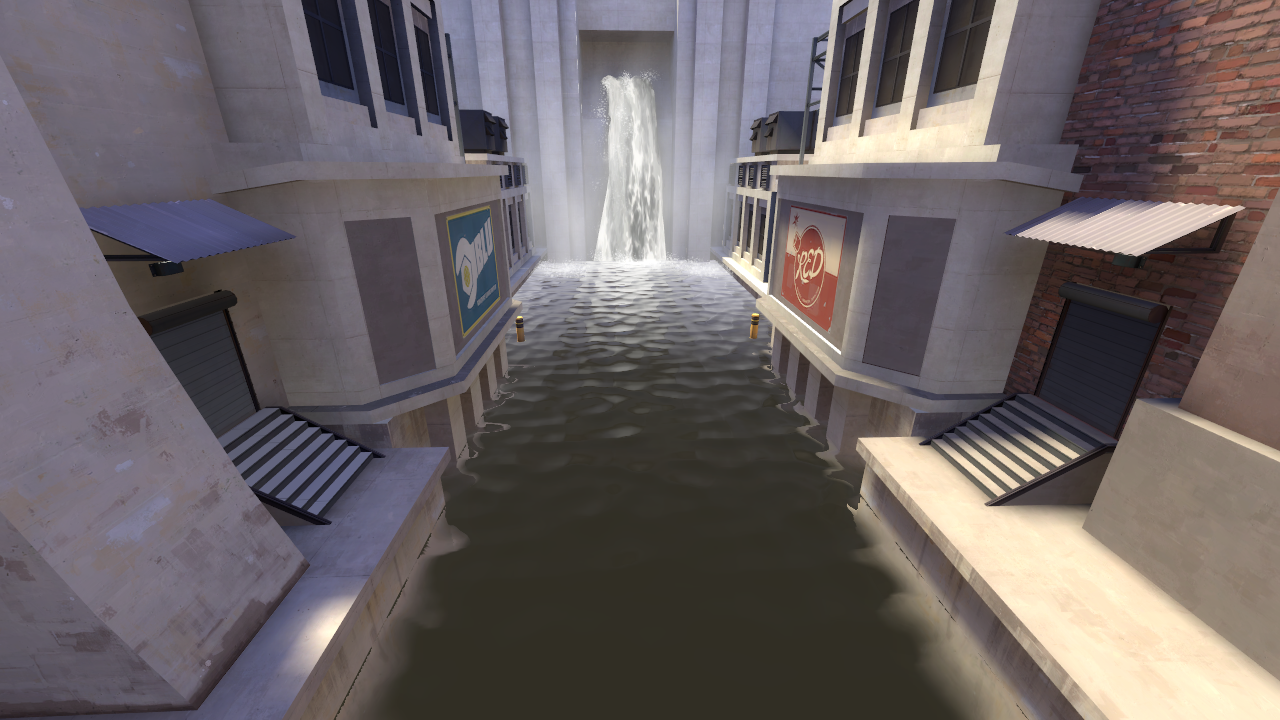 The waterfall, not visible from either of the last control points.
