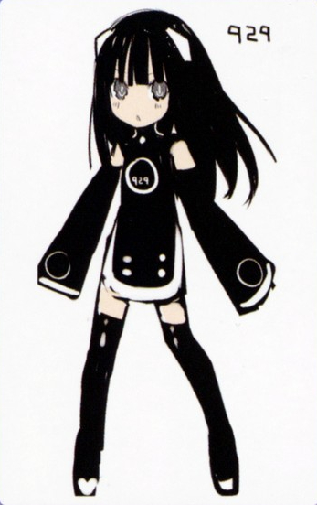 Her original design had long, blunt hair, gray eyes with power symbols, two pentagon-like hair decors, and a black dress with the words "PSP" written in reverse. Her original design had long, blunt hair, gray eyes with power symbols, two pentagon-like hair decors, and a black dress with the words "PSP" written in reverse.