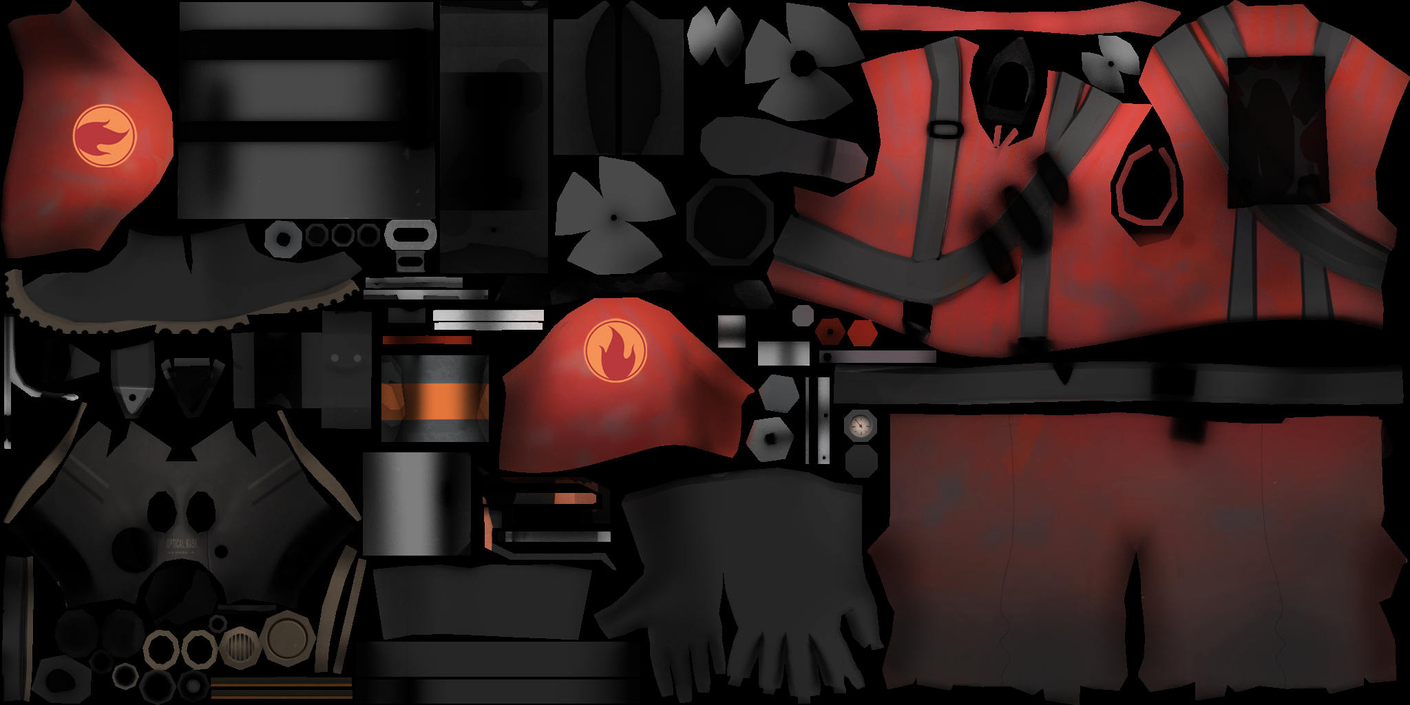 The Pyro's early RED texture.