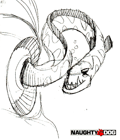 Sketch of the underwater eels. Sketch of the underwater eels.
