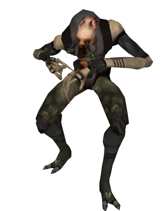 Alien Assassin deploying smoke with a button on his left hand. Alien Assassin deploying smoke with a button on his left hand.