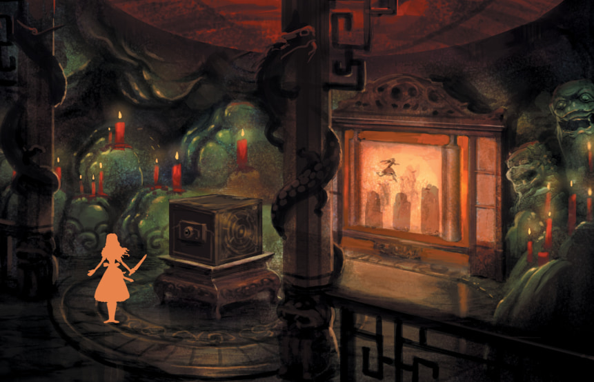 A projector room: A showcase of how the transition into the 2D levels would look like. A projector room: A showcase of how the transition into the 2D levels would look like.