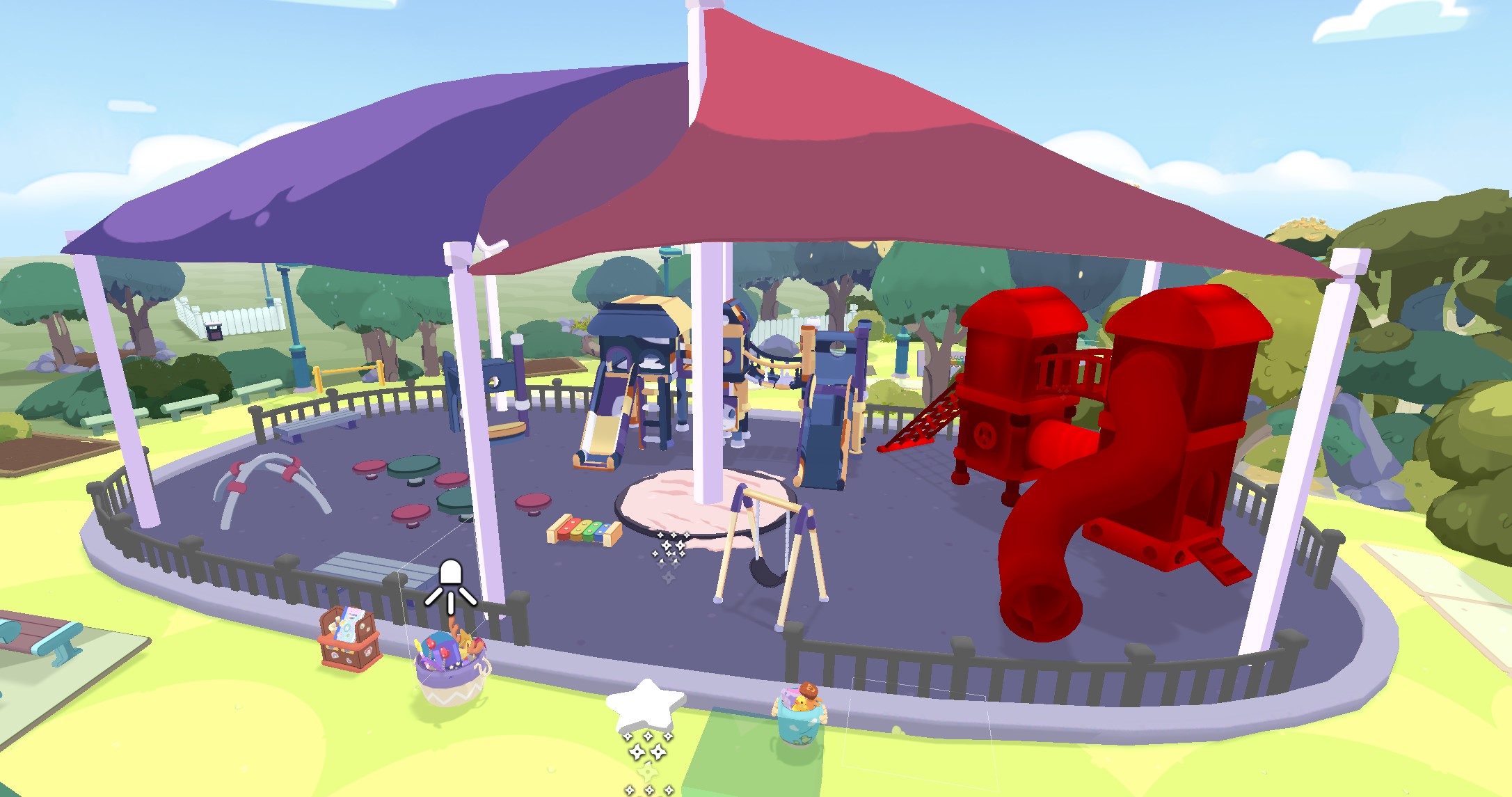 Unfinished models for Cafe Park section of Playgrounds