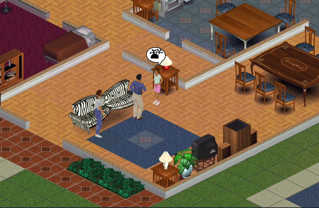 "Thankfully she's got a great job as head surgeon at SimCity General Hospital. She might even get you that zebra stripped couch."