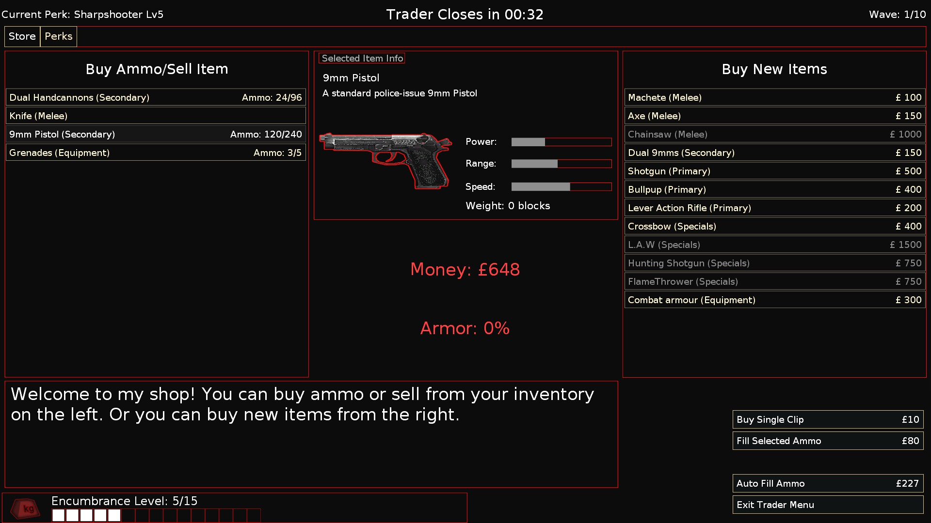The old Trader menu. The old Trader menu.
