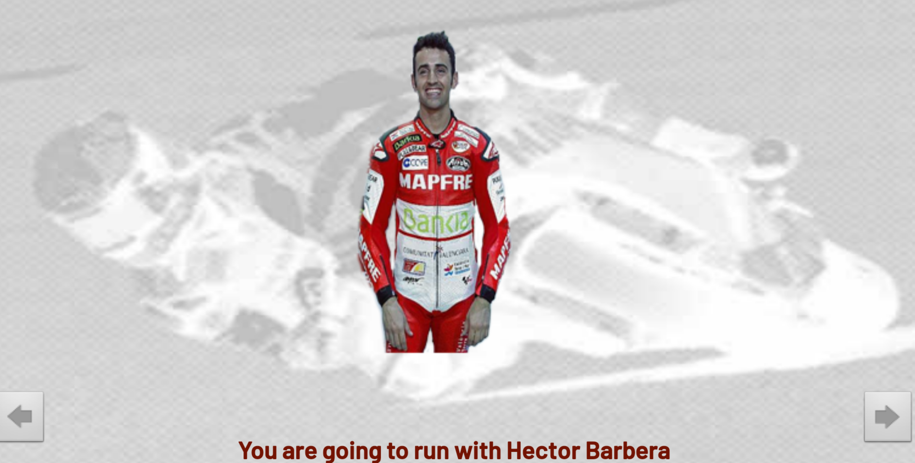 Driver select screen Driver select screen