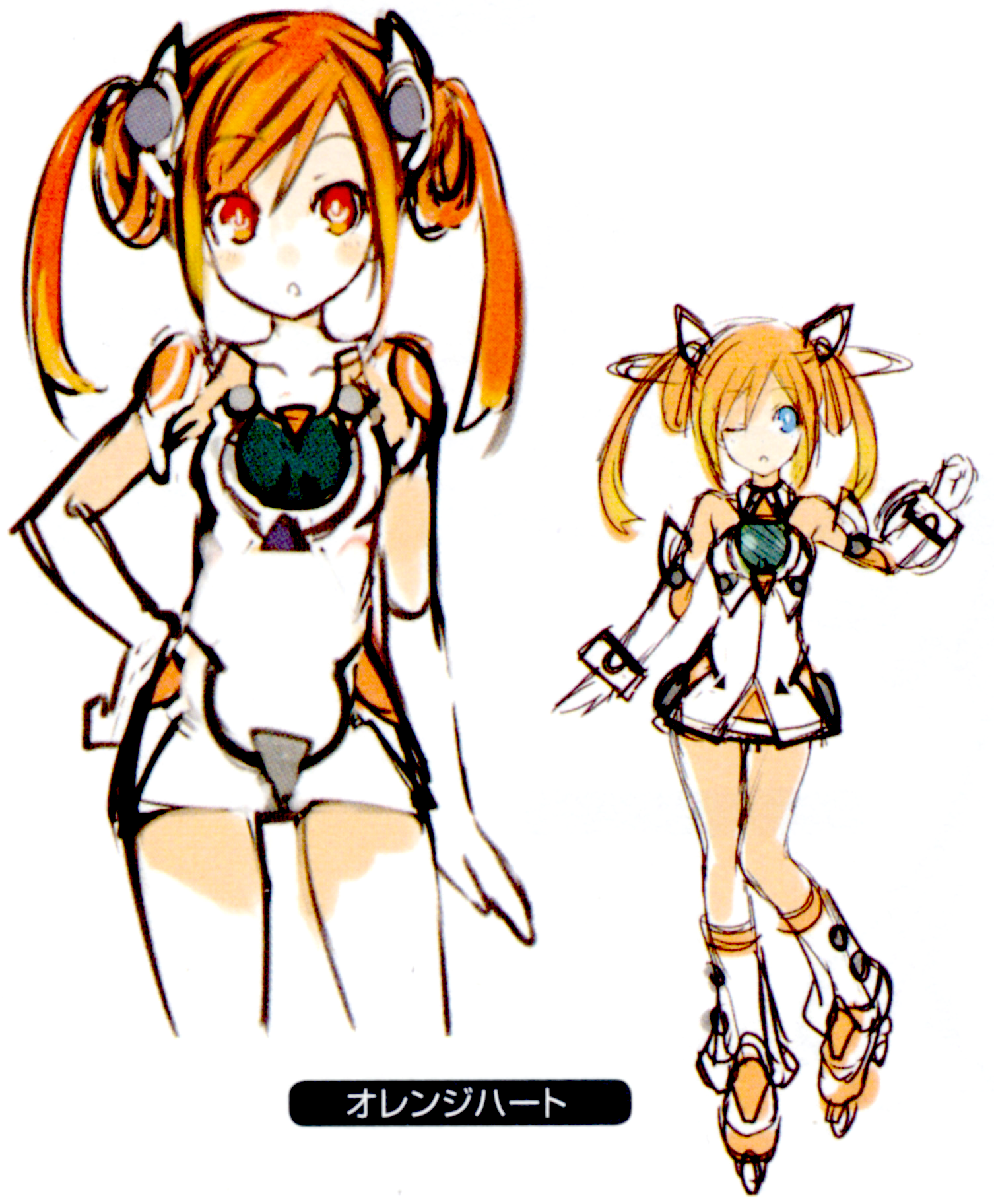 While nearly identical to her final design, she doesn't wear her headgear, her gloves are less detailed, and the bottom of her dress is shaped like the top of the Dreamcast console. While nearly identical to her final design, she doesn't wear her headgear, her gloves are less detailed, and the bottom of her dress is shaped like the top of the Dreamcast console.