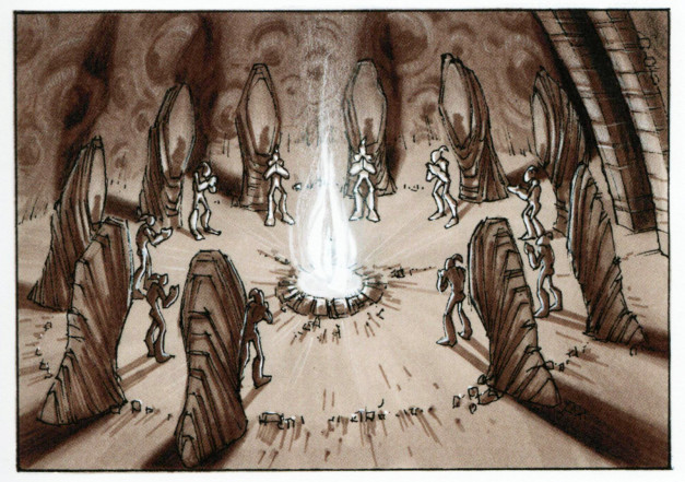 A group of Mudokons chanting. A group of Mudokons chanting.