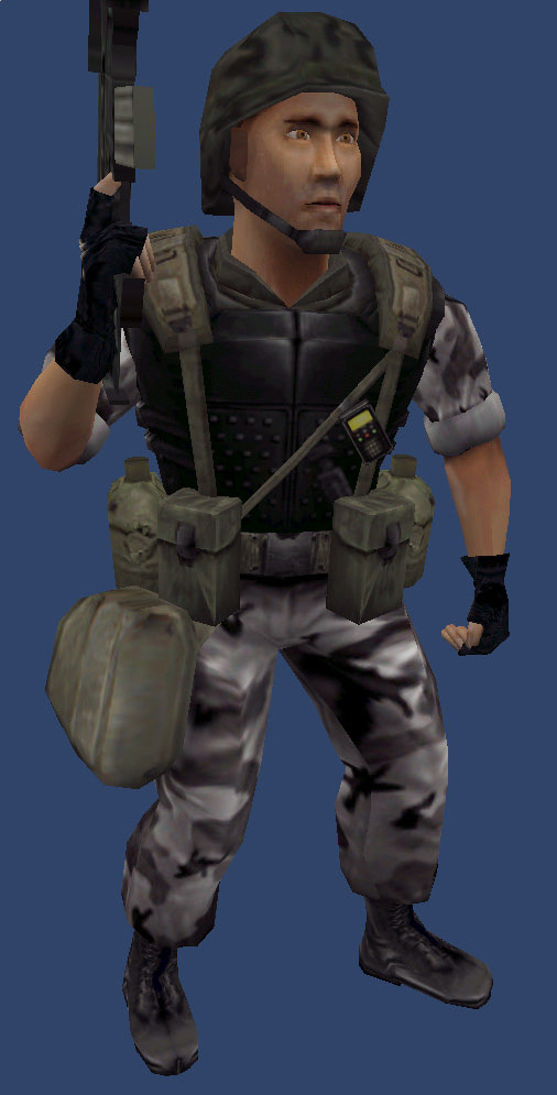 HECU render. Originally, they were supposed to have 3D rendered eyes, similar to the other human characters.