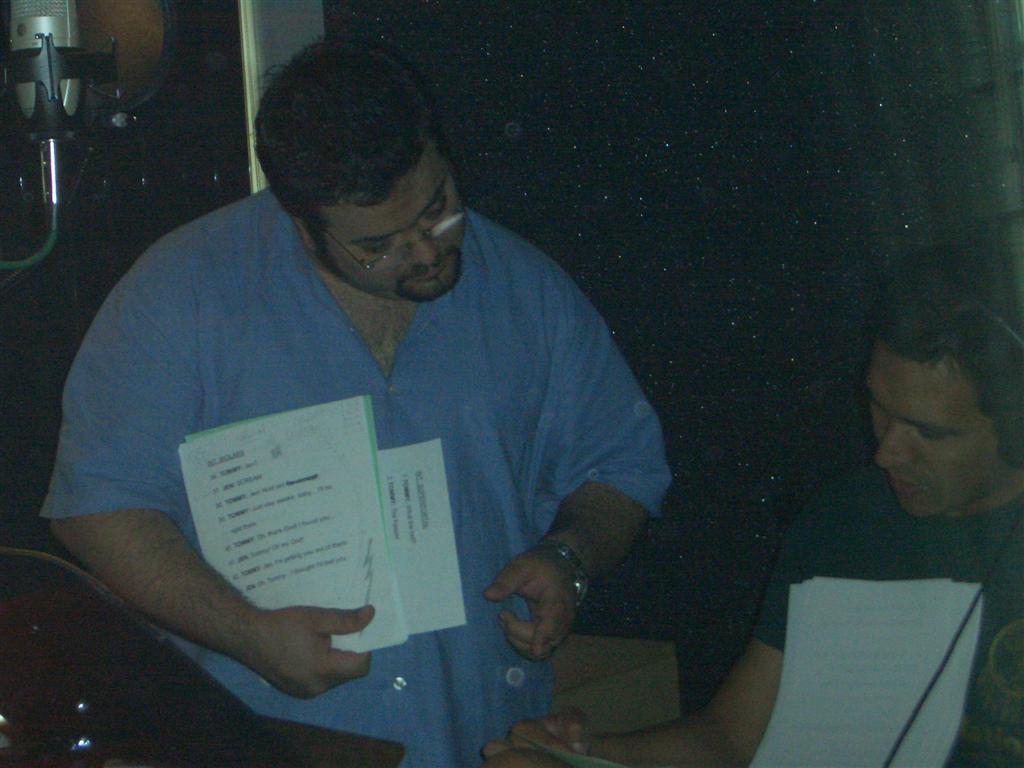 Ed instructing Michael on the next scene