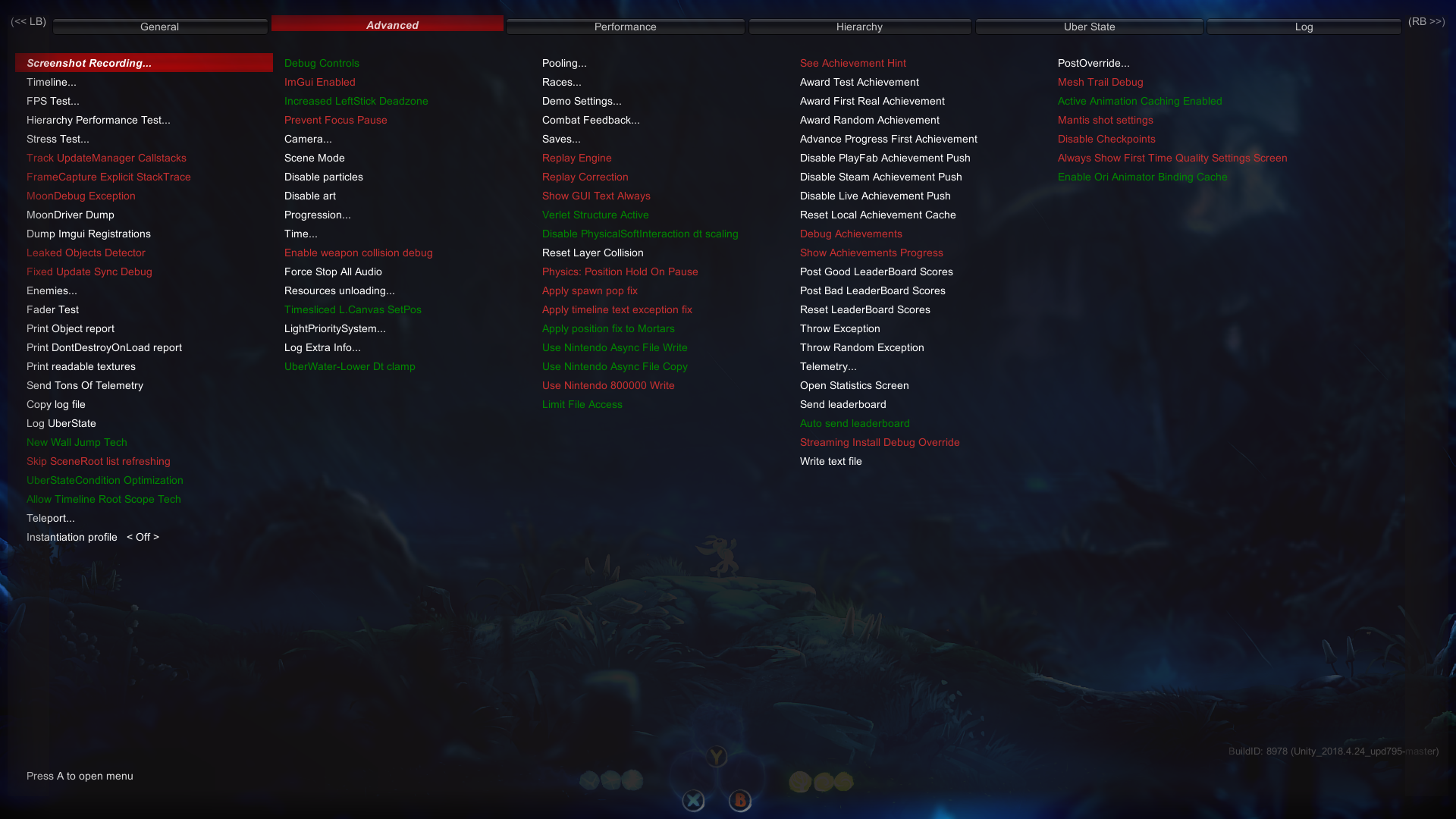 Advanced tab Advanced tab