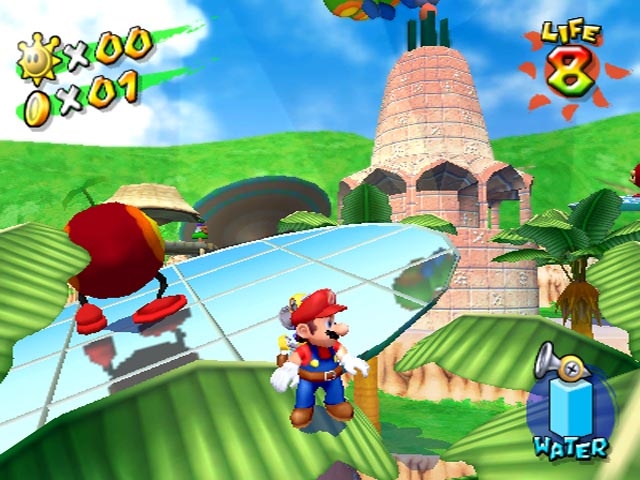 The watchtower has a different roof design and the glass the Wiggler is sleeping on is more transparent than final.