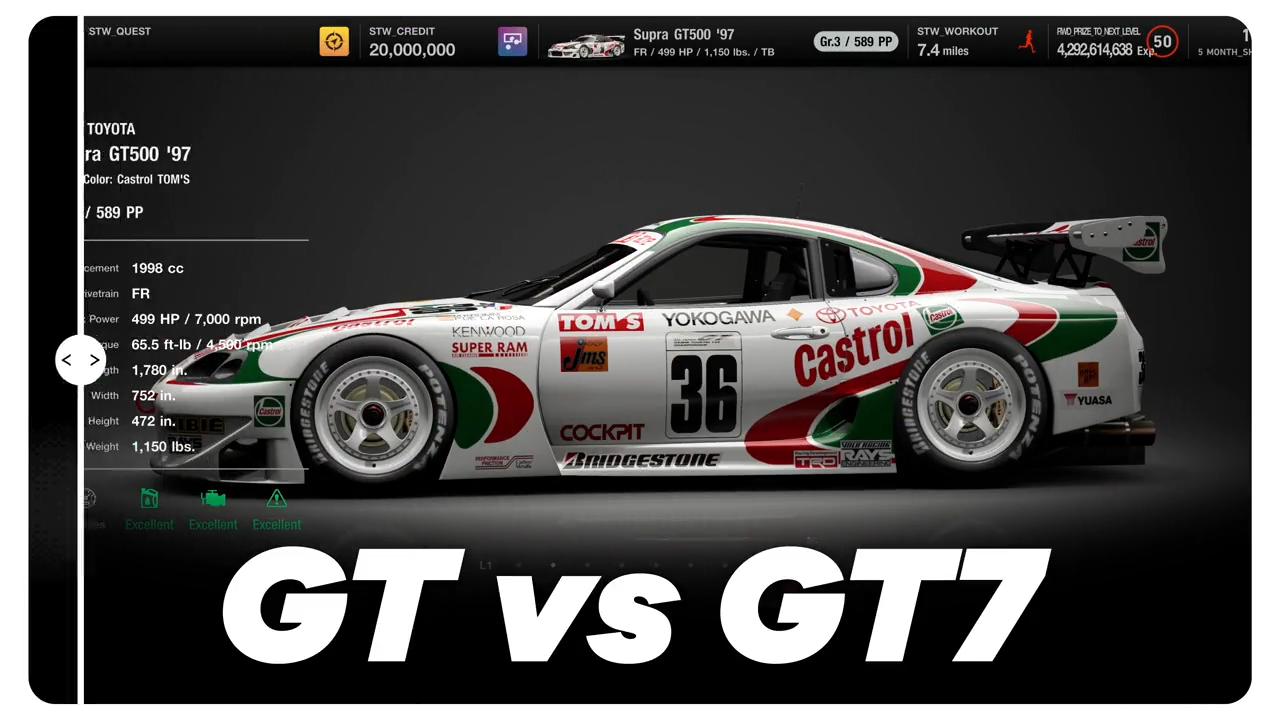 The comparison tweet comparing GT2 (mislabeled as GT1) and GT7. The comparison tweet comparing GT2 (mislabeled as GT1) and GT7.