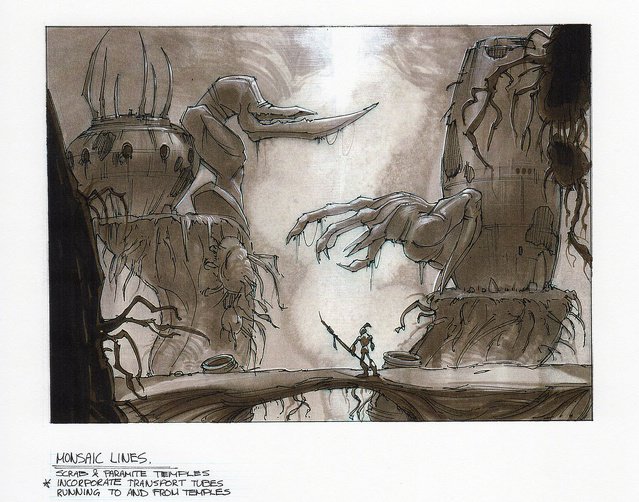Artwork of the Scrab and Paramite temples. Artwork of the Scrab and Paramite temples.
