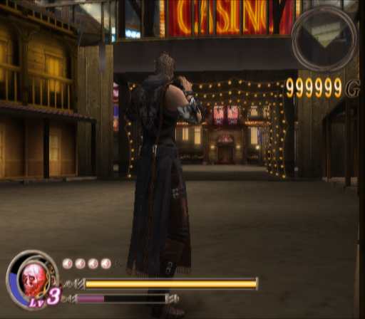 The door doesn't render from this side, so the casino is visible.