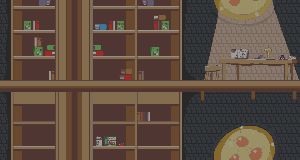 The library background.