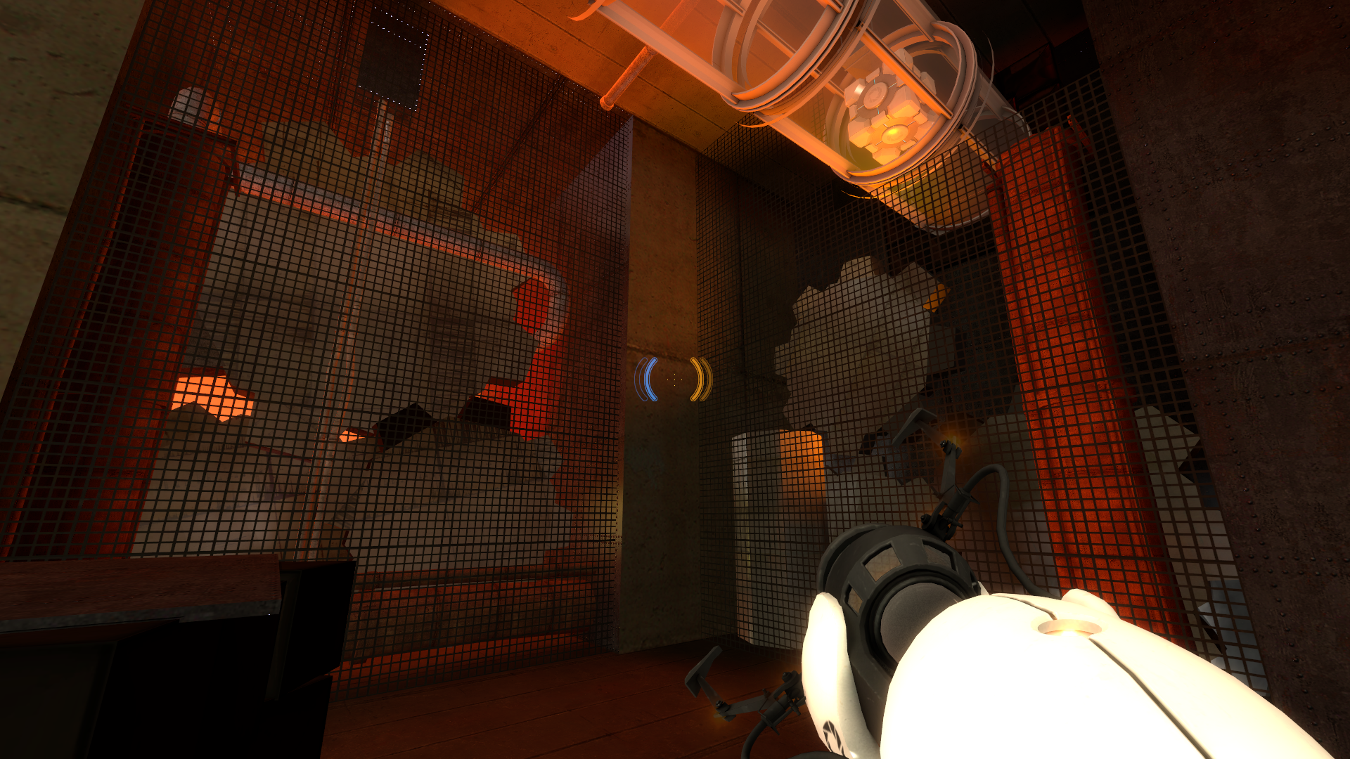A grated off area showing several moving gears. A grated off area showing several moving gears.