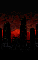 A burning city. Used in some of the city levels in Episode 1 and all of Episode 2.