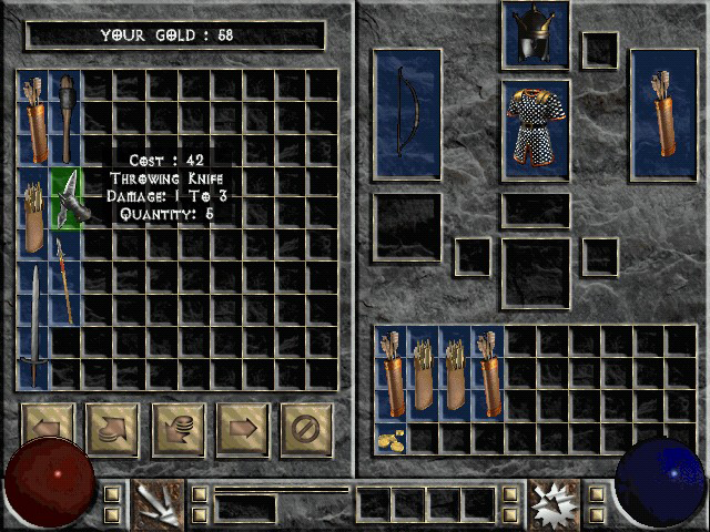 A (very old) buy/sell page. Notably has gold coins as an inventory item.