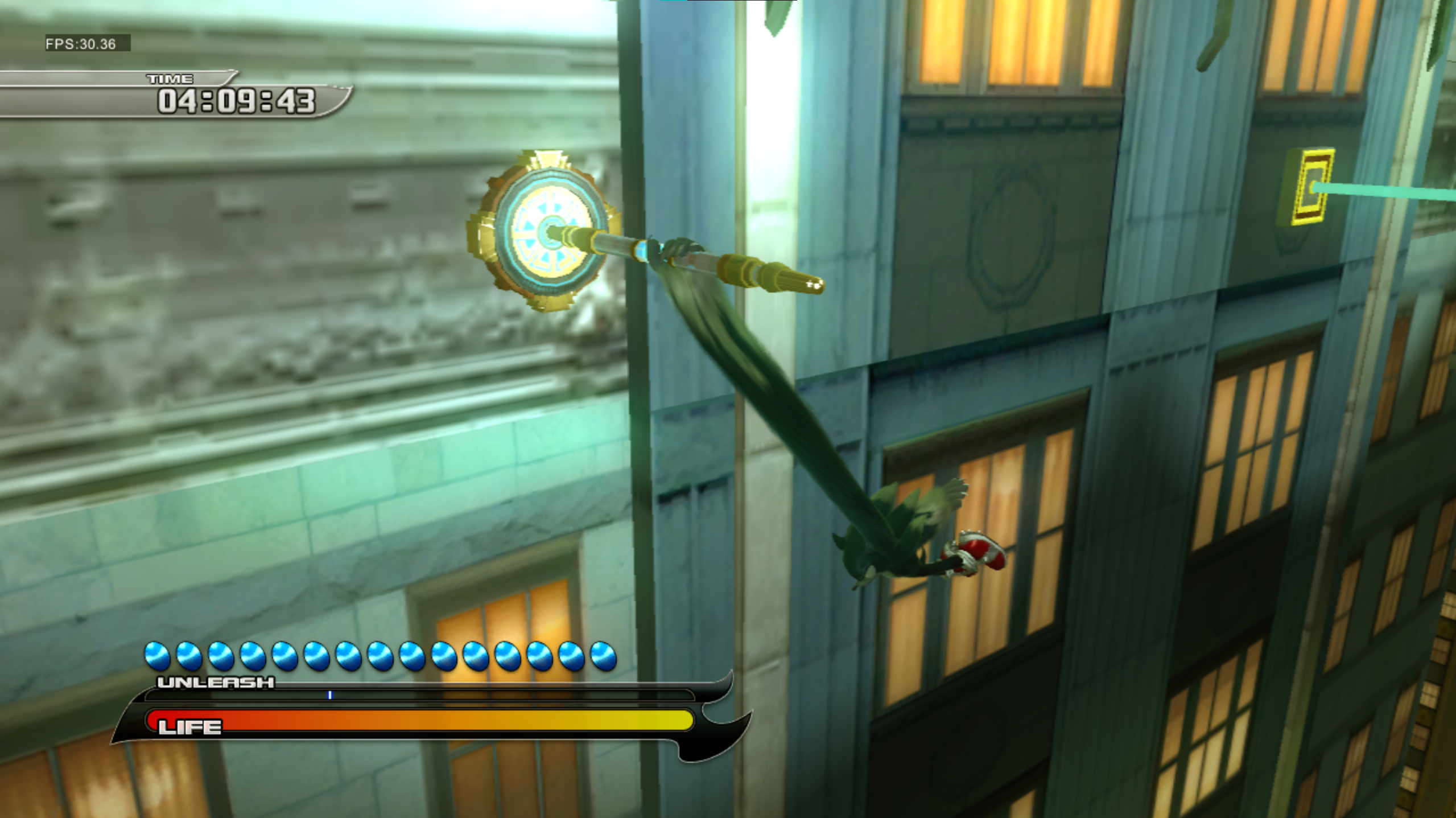 The Javelin attached to the target and being swung across The Javelin attached to the target and being swung across