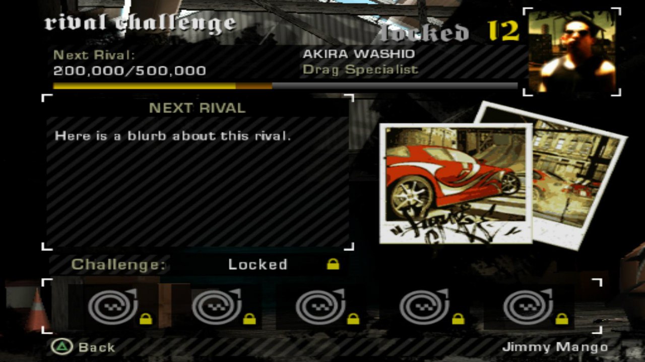 An early rival challenge menu. A nonexistent character known as "Akira Washio" can be seen here. An early rival challenge menu. A nonexistent character known as "Akira Washio" can be seen here.
