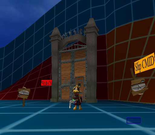 An unused gate left over from Ty 2. Interacting with the sign on the left opens it and interacting with the sign on the right closes it. An unused gate left over from Ty 2. Interacting with the sign on the left opens it and interacting with the sign on the right closes it.