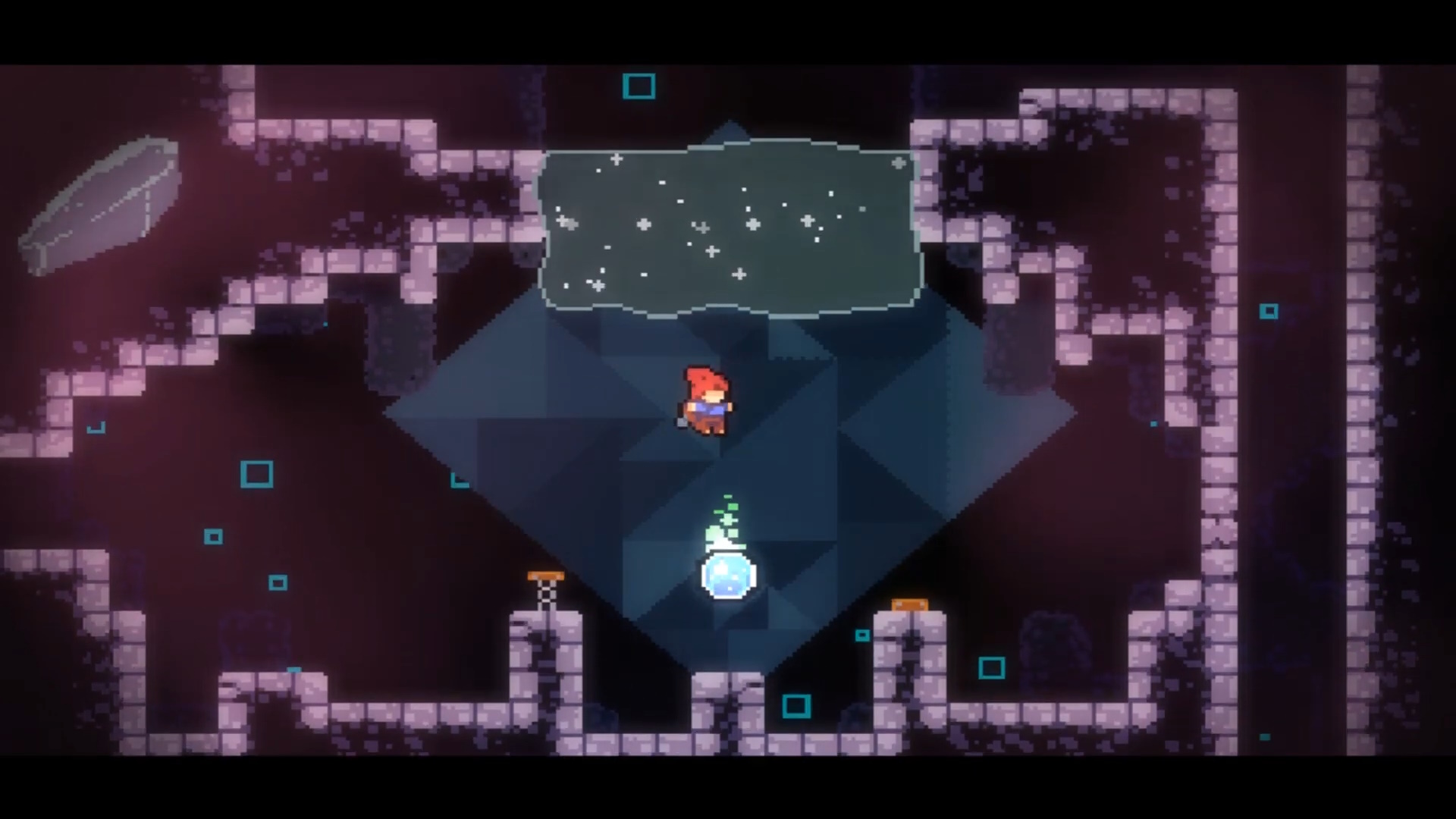 This crystal activates all dream blocks in the area. In the final game, a mirror is in its place. This crystal activates all dream blocks in the area. In the final game, a mirror is in its place.