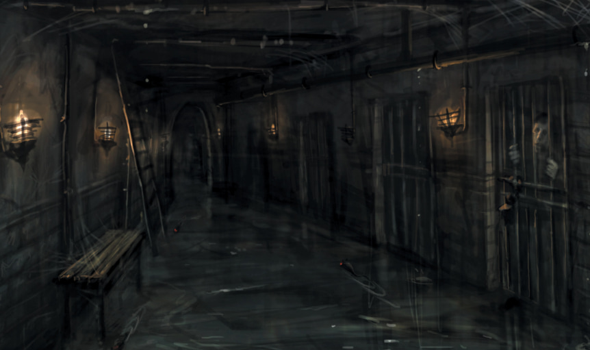 Prison Hallway. Prison Hallway.