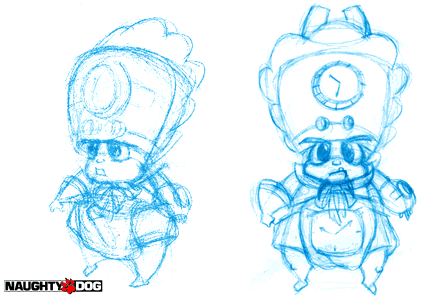 Sketches of Baby N. Tropy from the 100% ending. Sketches of Baby N. Tropy from the 100% ending.