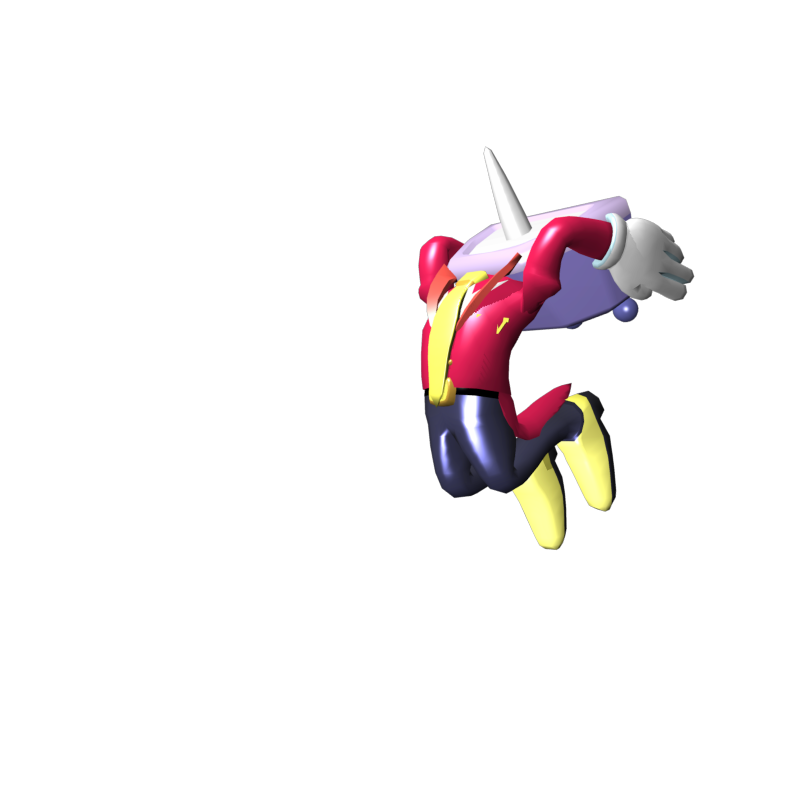 The original render of Tenna jumping seen in the Smash Cut attack. The original render of Tenna jumping seen in the Smash Cut attack.